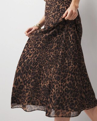 Cowl Neck Leopard Slip Dress click to view larger image.