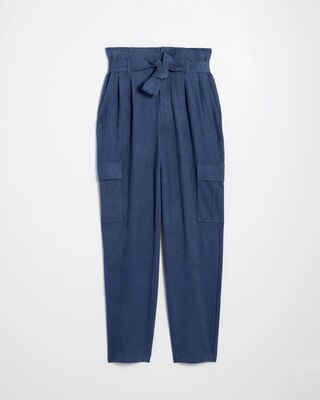 Ultra-Suede Paperbag Tapered Ankle Pant click to view larger image.