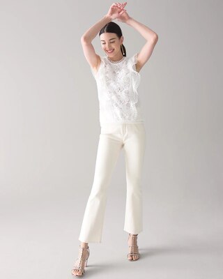 Curvy-Fit High-Rise Natural Boot Cut Cropped Jeans
