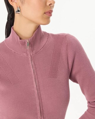 Zip-Up Mock Neck Pullover click to view larger image.