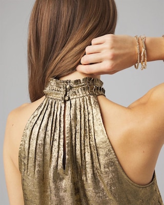Halter Pleated Shell Top click to view larger image.