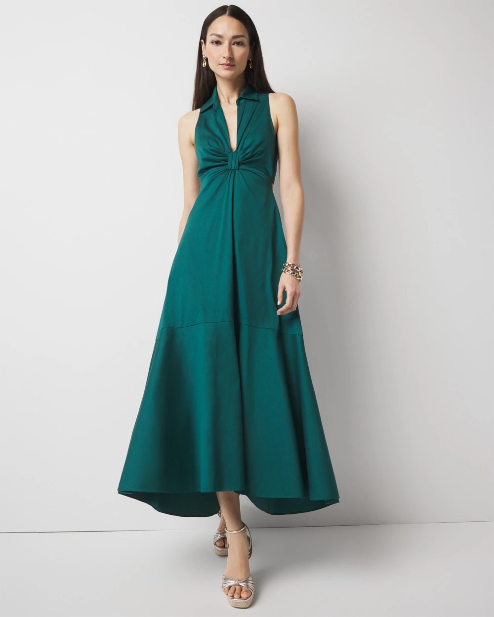 Cut-Out Collared Dress