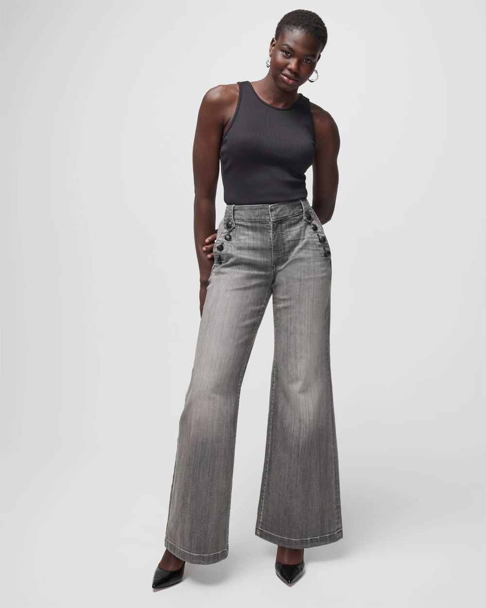 Curvy High-Rise Mariner Wide Leg Jeans
