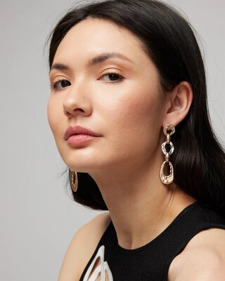 Mixed Metal Discs Drop Earrings