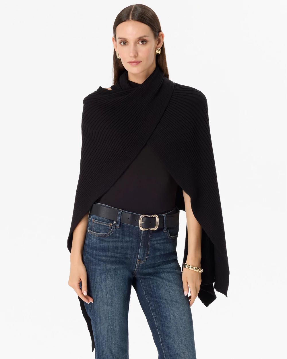 Ribbed Convertible Ruana