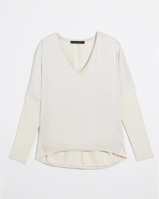 Woven Front Long Sleeve Tee click to view larger image.