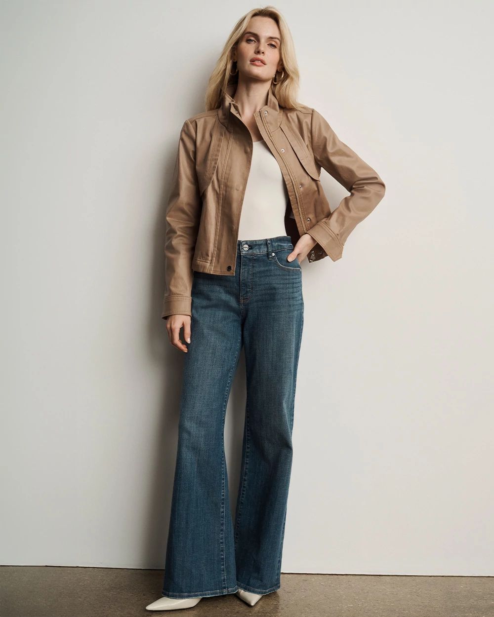 Petite Coated Utility Jacket