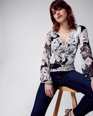 Matte Jersey Surplice Blouse