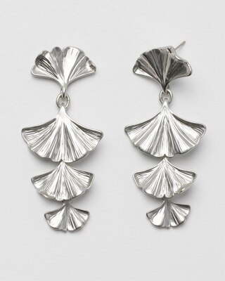 Silvertone Leaf Earrings