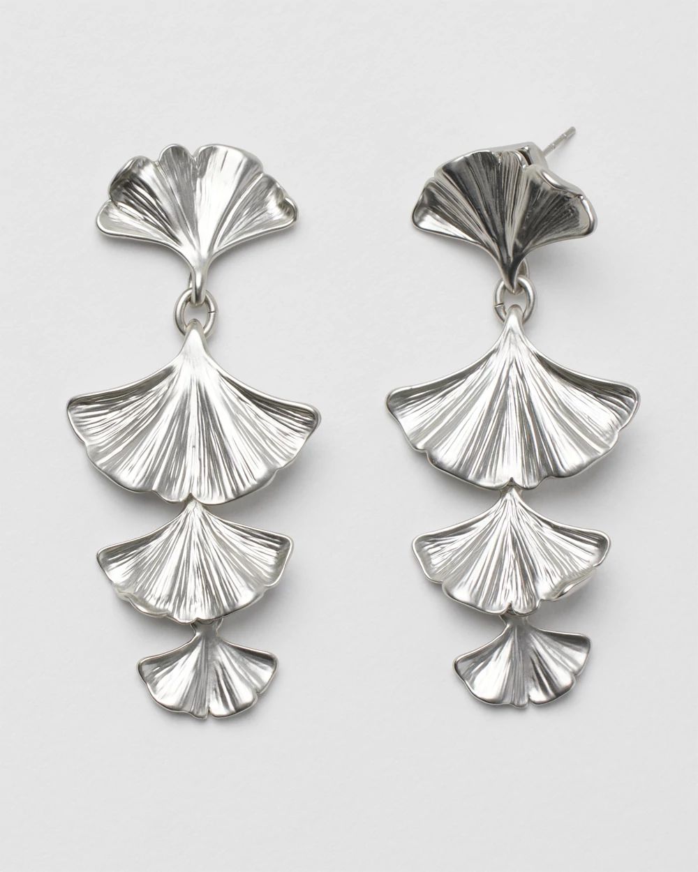 Silvertone Leaf Earrings