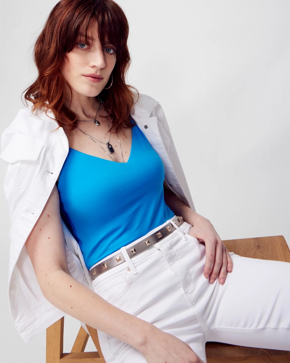 Metallic Studded Stretch Belt