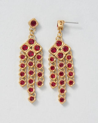 Red & Gold Chandelier Earrings click to view larger image.