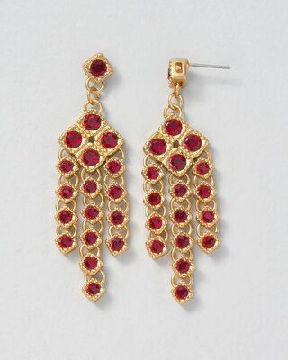 Red & Gold Chandelier Earrings
