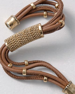 Goldtone Leather Bracelet