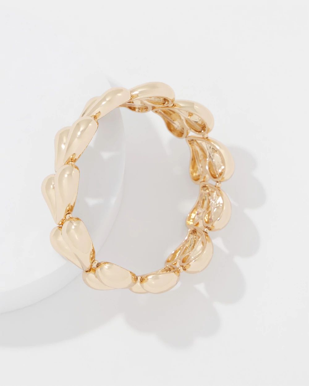 Sculptural Hearts Stretch Bracelet click to view larger image.