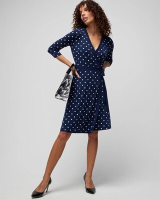 3/4 Sleeve Reversible Wrap Dress