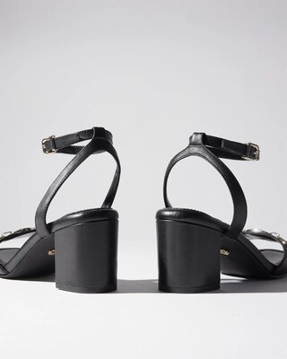 Leather Horsebit Heeled Sandal