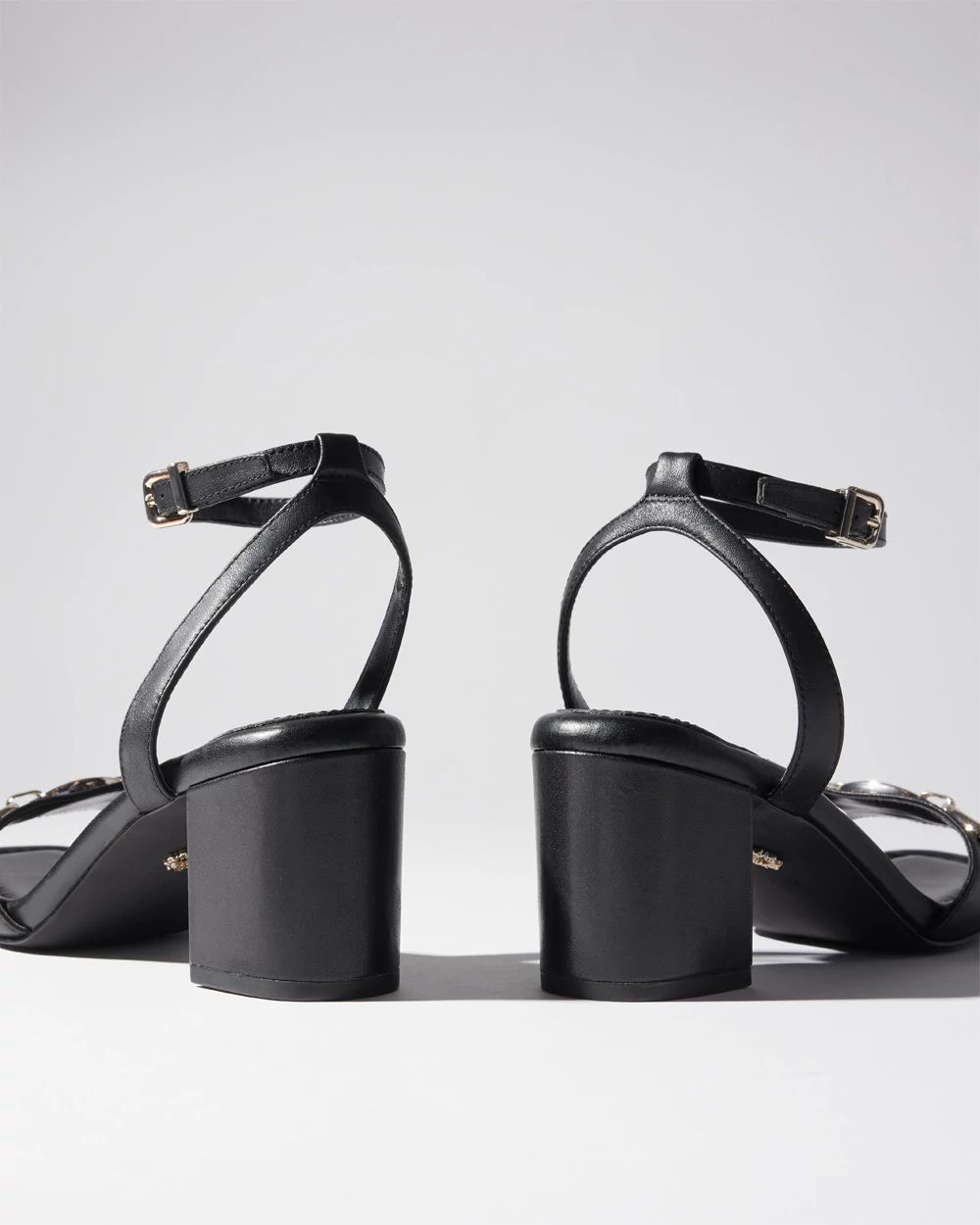 Leather Horsebit Heeled Sandal