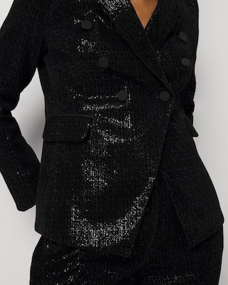 Sequin Velvet Double Breasted Blazer click to view larger image.