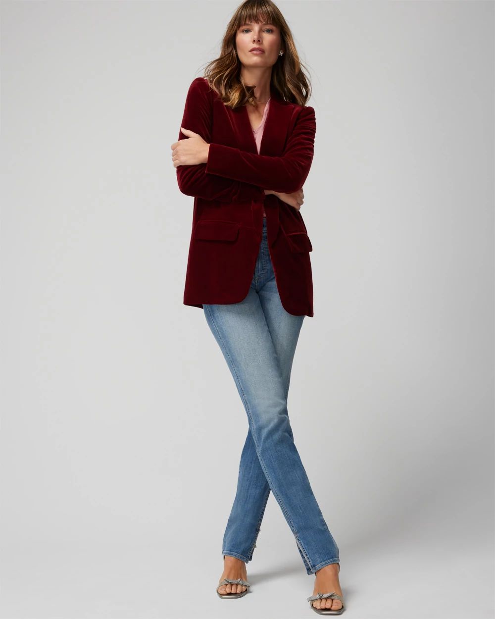 Petite Velvet Relaxed Blazer click to view larger image.