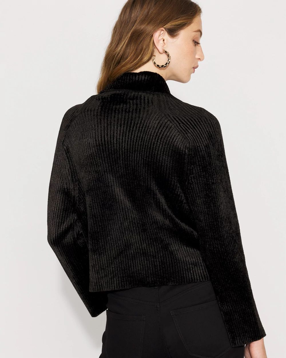 Ribbed Velvet Chenille Cocoon Sweater click to view larger image.