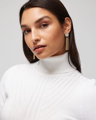Circle Pearl Chain Drop Earrings