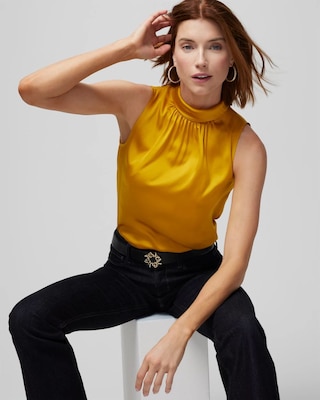 Sleeveless Tie-Back Shell Top