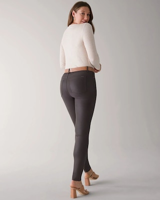 Curvy-Fit High Rise Coated Skinny Jeans click to view larger image.