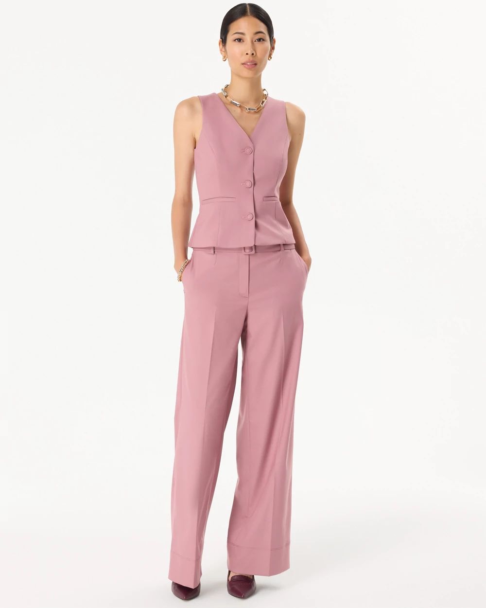 Belted High-Rise Wide Leg Pant click to view larger image.