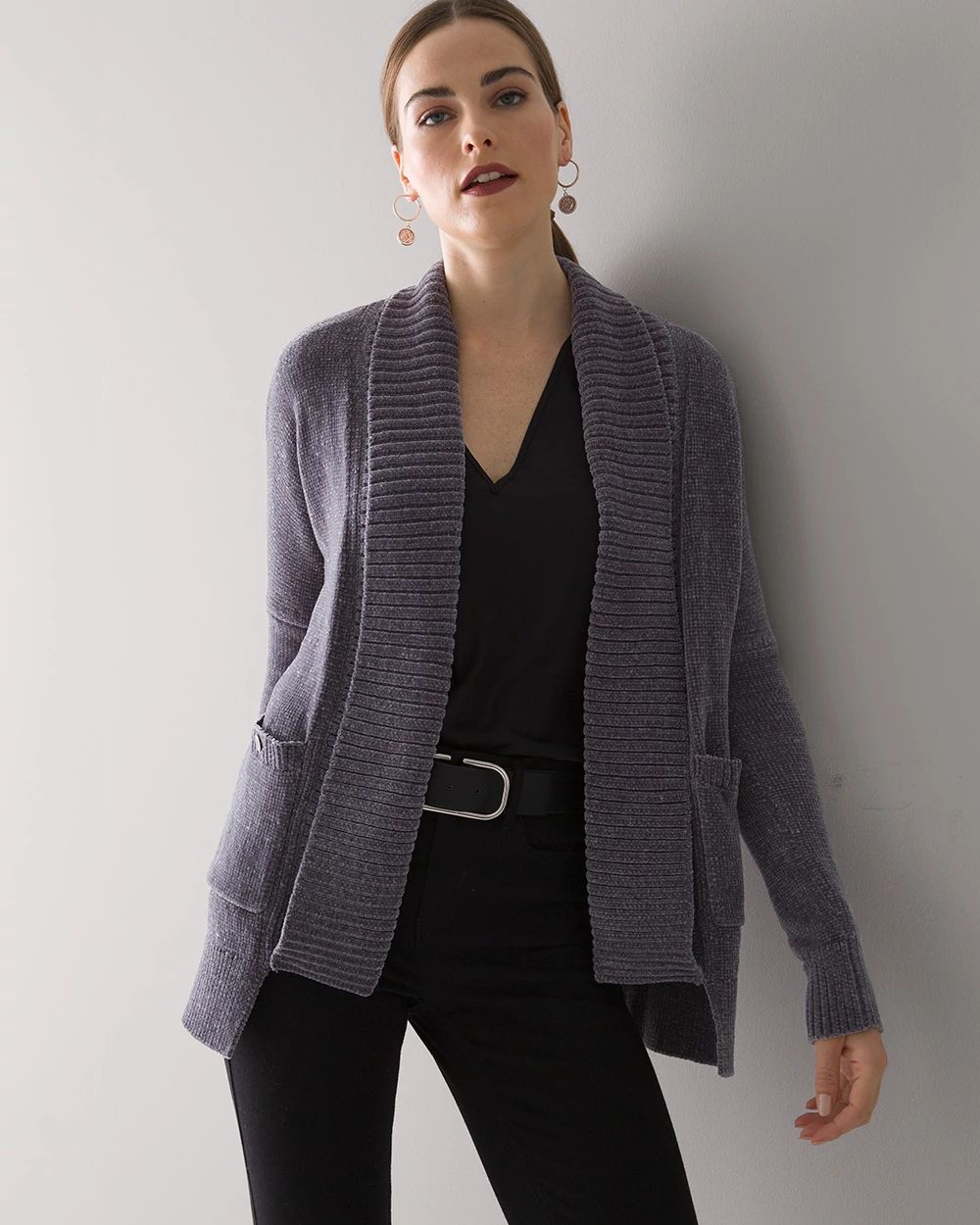 Long chenille cardigan on sale