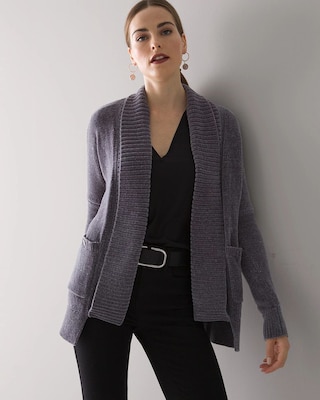 Long Sleeve Chenille Cardigan click to view larger image.