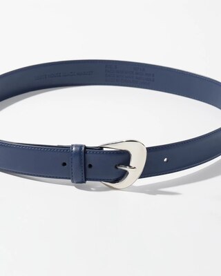 Sculptured Buckle Denim Belt click to view larger image.