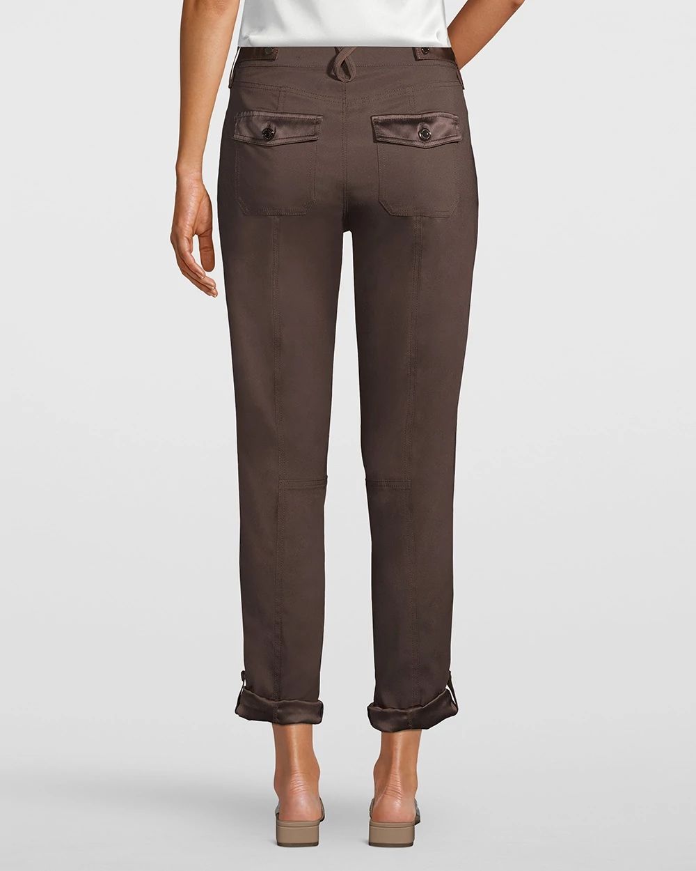Mid-Rise Utility Straight Crop Jeans click to view larger image.