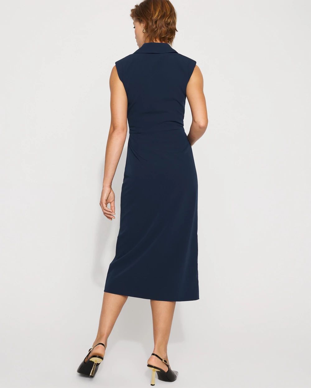 Petite Blazer Faux Wrap Midi Dress