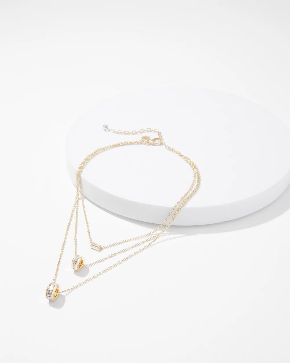 Gold Baguette Convertible Multi-Strand Necklace
