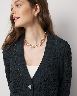 Metallic Chenille Cardigan click to view larger image.