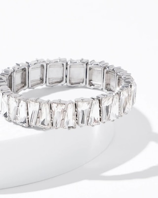Art Deco Clear Crystal Stretch Bracelet click to view larger image.