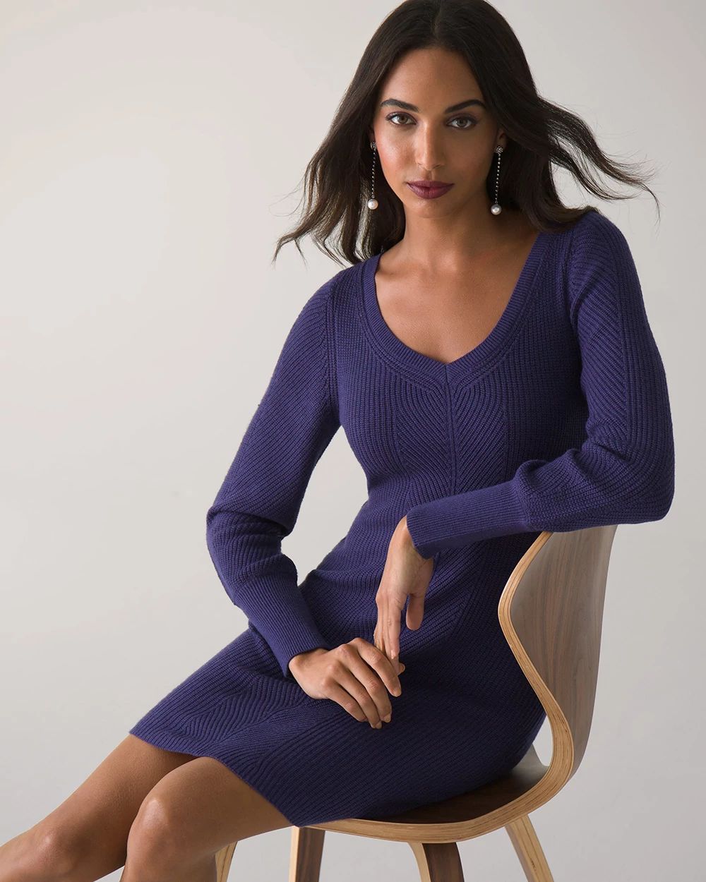 Women's long sleeve sweater dress top