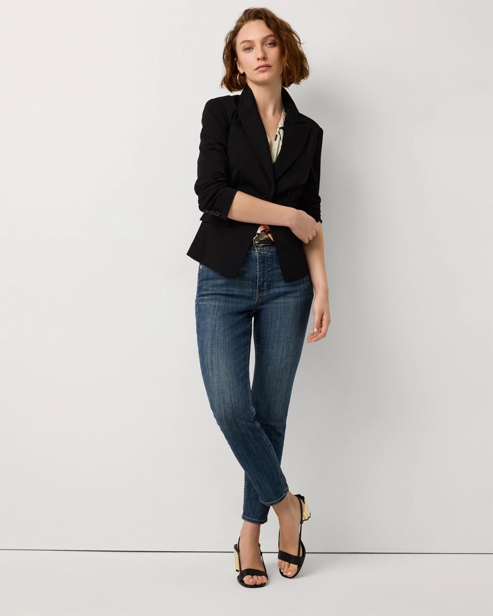 Petite Ruched Satin Shell