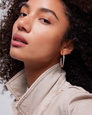 Gold Encrusted Hoop Earrings