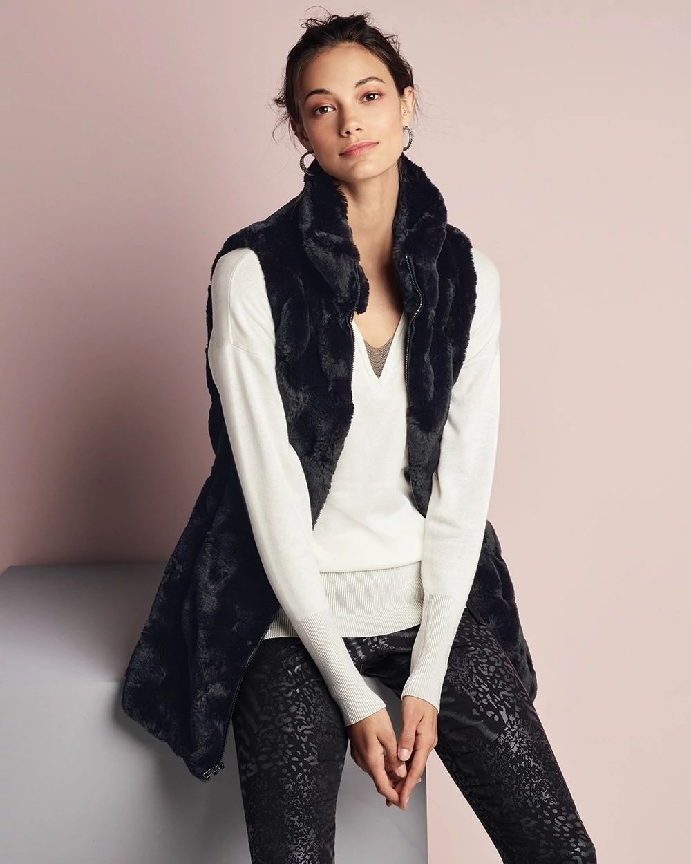 Foil-Print Denim WHBM Runway Leggings