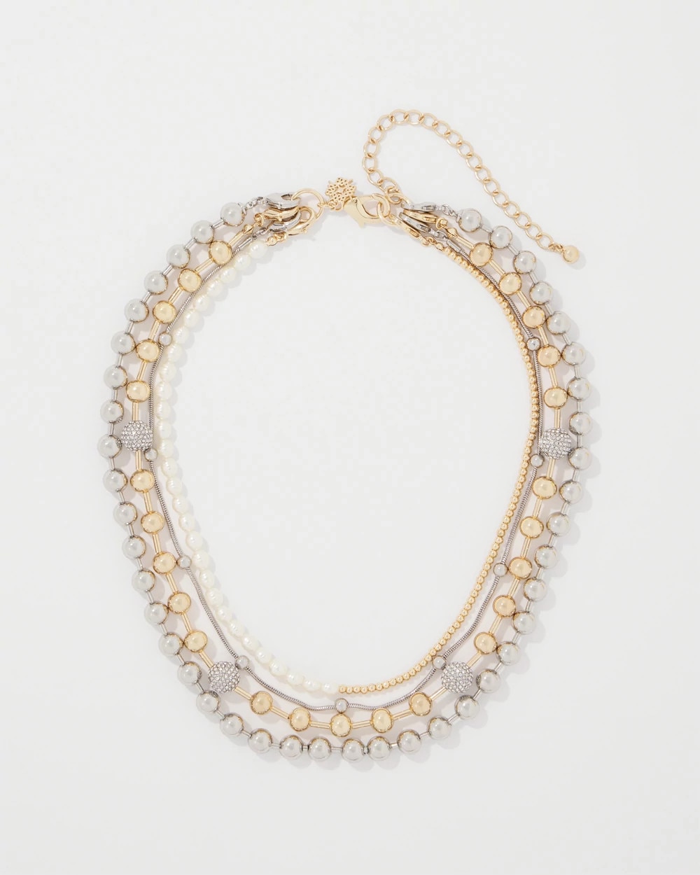 Mixed Metal + Glass Pearl Convertible Necklace