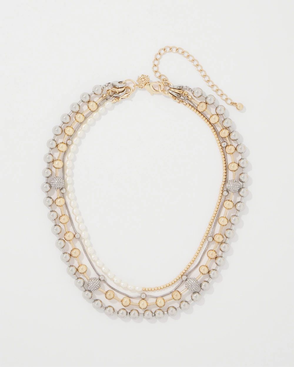 Mixed Metal + Glass Pearl Convertible Necklace