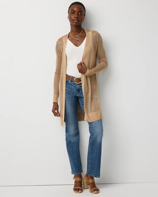 Open Stitch Longline Cardigan