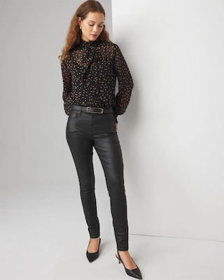High-Rise Coated Skinny Jeans click to view larger image.