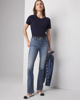 WHBM® FORME Ribbed Stretch Button Shoulder Tee click to view larger image.