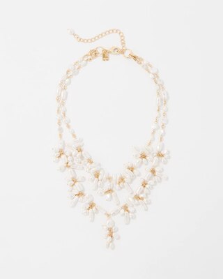 Convertible Glass Pearl Necklace click to view larger image.