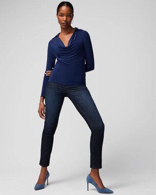 Collar Cowl Neck Long Sleeve Top click to view larger image.