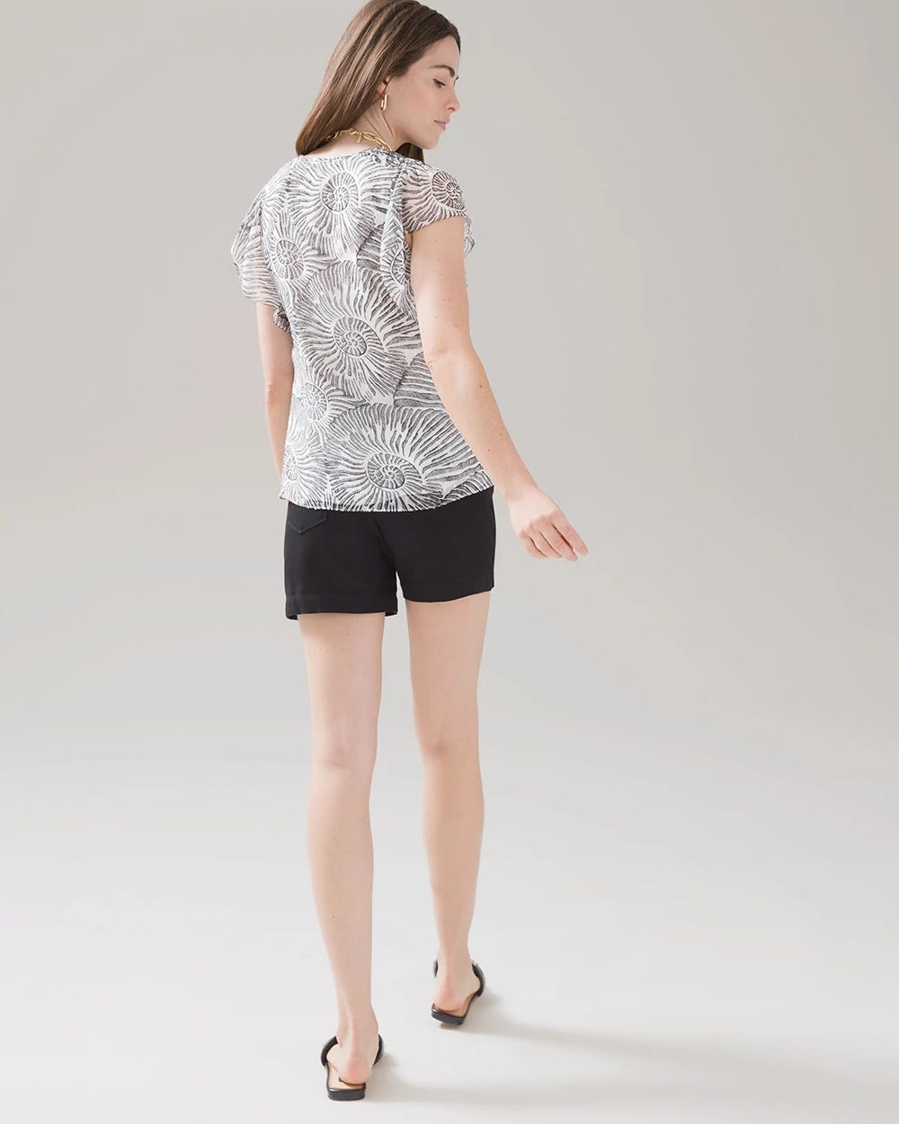 Flutter Sleeve Clip-Dot Top