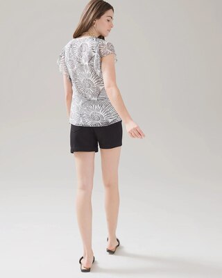 Flutter Sleeve Clip-Dot Top